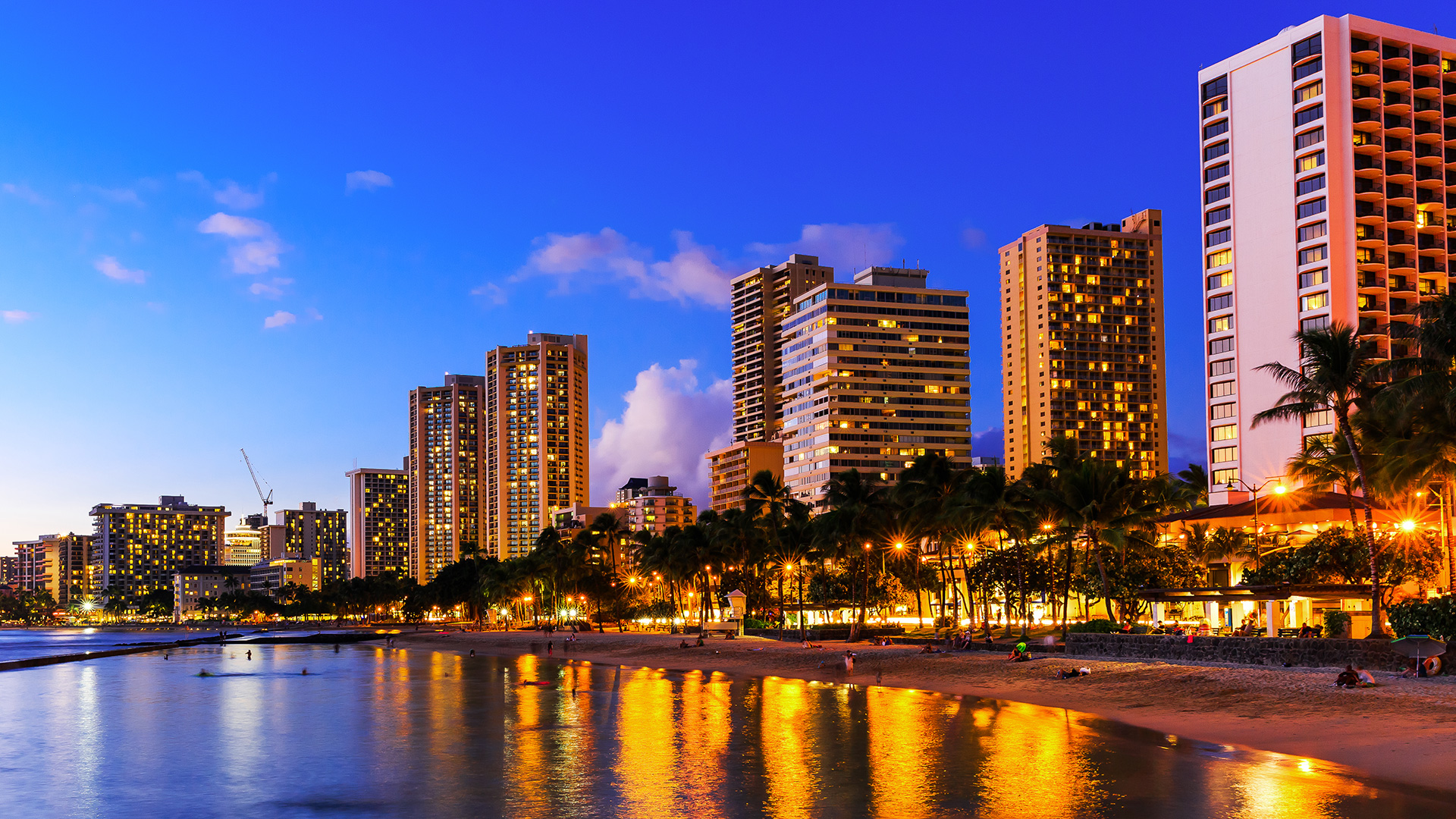 Honolulu night skyline