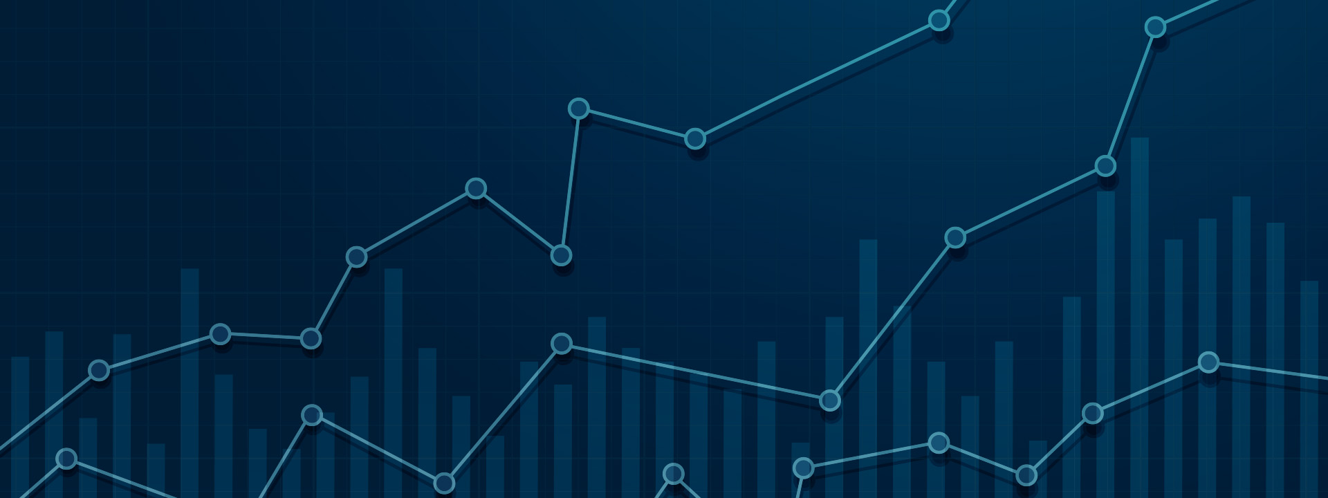 Survey Reports banner Illustration of overlaying charts and graphs